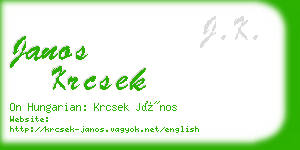 janos krcsek business card